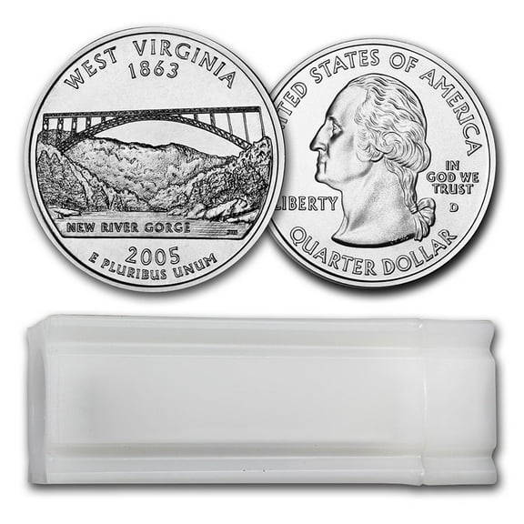 2005-D West Virginia Statehood Quarter 40-Coin Roll BU