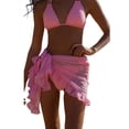 thumbnail image 4 of Fortune Women Mesh Mini Ruffle Skirts Cover Up Candy Color Bathing Skirt Beachwear Wrap, 4 of 5
