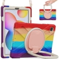 thumbnail image 5 of Funda colorida para Samsung Tab S6 Lite de 10,4 pulgadas con correa para el hombro, soporte de anillo ajustable grande y protección contra golpes., 5 of 5