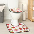 thumbnail image 2 of PhooArto Toilet Lid Cover and U-Shaped Toilet Floor Mat Set of 2 Pieces, Bow Strawberry Pattern Toilet Mat Set, Machine Washable Seat Covers Non-Slip Absorbent Rugs, 2 of 6