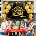 thumbnail image 4 of Welcome Home Backdrop Banner Black and Gold Welcome Homecoming Decorations,Glitter Welcome Back Home Backdrops Gold Balloons Photo Background for Family Reunion Military Returning Party Supplies, 4 of 4