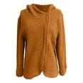 thumbnail image 4 of DHFJKG Womens Fuzzy Zip Up Asymmetrical Hoodie Jacket Irregular Hem Solid Color Long Sleeve Casual Hooded Coat For Fall Winter Versatile Outerwear, 4 of 5