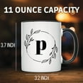 thumbnail image 2 of Letter P Floral Wreath Mug - Initial P Mug - Personalized Gift - Custom P Mug - Decorative Monogram Mug - Initial Coffee Cup - 11 Ounce Black Rim Handle Novelty Coffee Cup - WMUG0392-Black Rim, 2 of 5