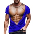 thumbnail image 2 of Qiopertar Liquidation à Moins de 5$ T-Shirt Mode Homme Musclé Imprimé Mode Fitness Col Rond Manches Courtes en Liquidation Offres d'Accès Anticipé, 2 of 5