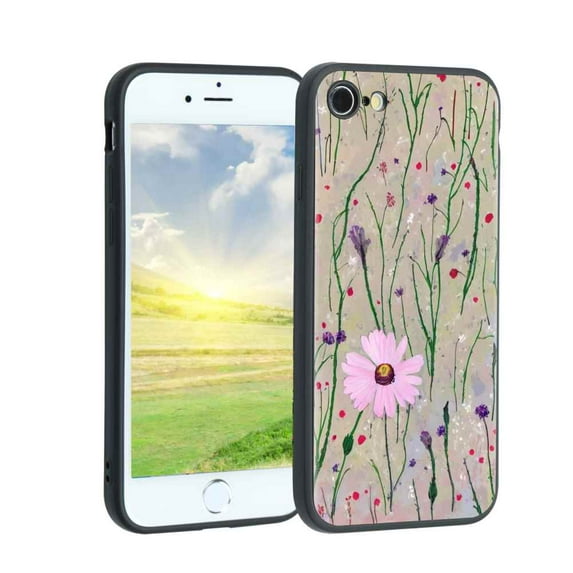 Compatible with iPhone SE 2022 Phone Case, Wildflowers-3-2 Case Men Women, Flexible Silicone Shockproof Case for iPhone SE 2022