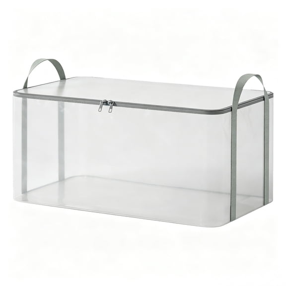 Semi-Transparent Storage Tote,EVA Reinforced Container With Long Handles,Large Capacity Wear Resistant Design,Spacious Interior For Daily Supplies,Durable Zipper Closure,Home And Travel Storage