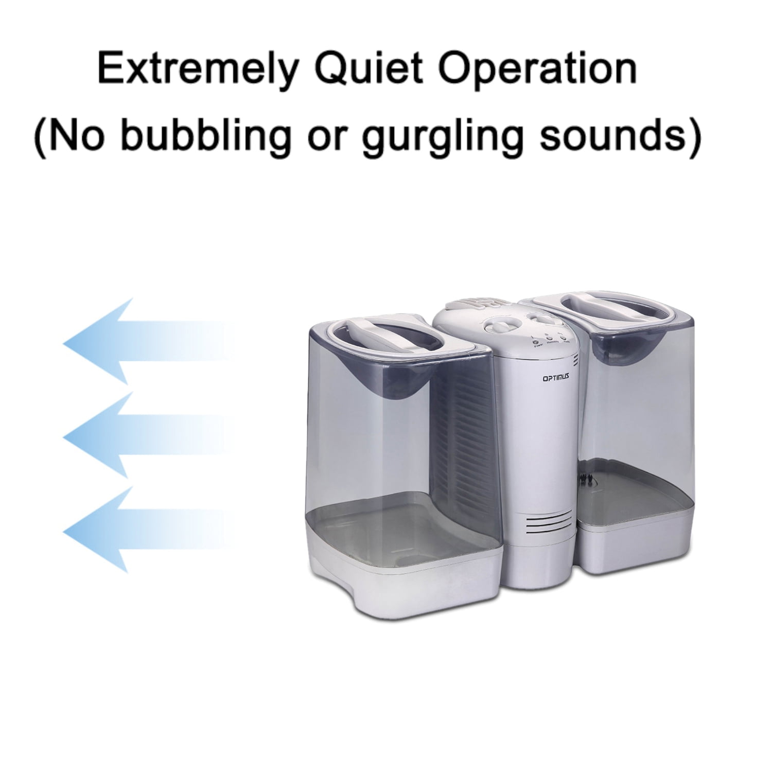 Optimus U-32030 520-Watt 3.4-Gal. Portable Warm-Mist Humidifier with Wicking Vapor System and Dual Water Tanks