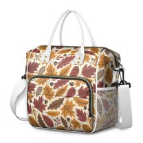 Autumn Fall Leaves Pattern Womens Lunch Box for Work,Insulated Large Lunch Bag for Tween and Teen,Loncheras Para Mujer,Leakproof Adult Lunch Bag for Work,Beach,Travel,Picnic,Camping
