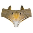 thumbnail image 7 of Women's Cotton Panties Women'S Flirty Sexy Funny 3D Printed Animal Middle Waist Tail Underwears Briefs Gifts With Cute Ears,Yellow Women's Panties S, 7 of 7