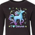 thumbnail image 4 of Inktastic I Love Unicorns- Blue and Purple Long Sleeve Youth T-Shirt, 4 of 5