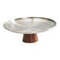 thumbnail image 1 of Frutero con pedestal, cuenco decorativo con base de madera, bandeja para servir comida, para mesa, hogar, cocina, encimera, decoración de oficina. L, 1 of 8