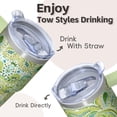 thumbnail image 4 of Bohemian Design Travel Mug 20oz with Lid and Straw - Stainless Steel Insulated Tumbler, Double Wall Vacuum Thermal Coffee Cup, Leakproof, 4 of 5