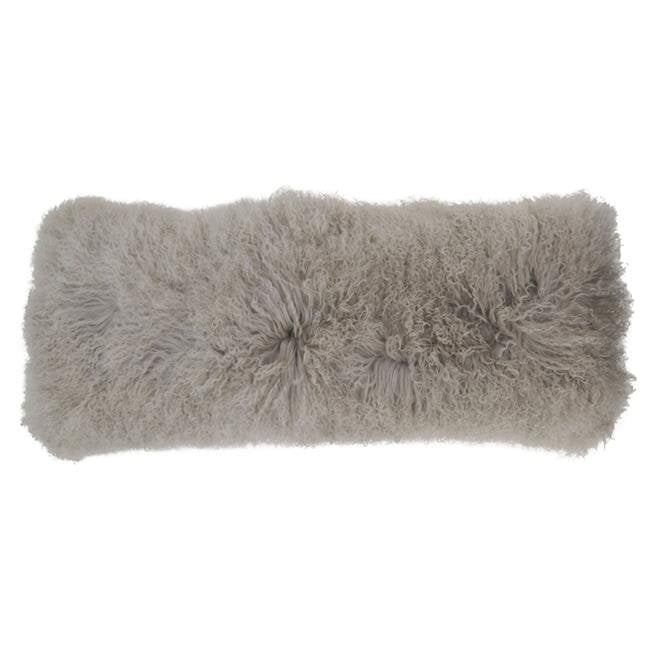 Fog SARO LIFESTYLE Mongolian Lamb Pillows 100% Wool Fur Throw Poly Filling 12 x 20