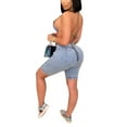 thumbnail image 3 of ITFABS 2Pcs Women Summer Tracksuit, Denim Crop Tops + Strappy Shorts, 3 of 5