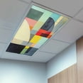 thumbnail image 2 of 4 Pack Abstract Art Fluorescent Light Covers for Ceiling Lights Simple Color Block Collage Art Modernism Magnetic Ceiling Light Covers Overhead Light Filters for Office Classroom Home, 2 of 9