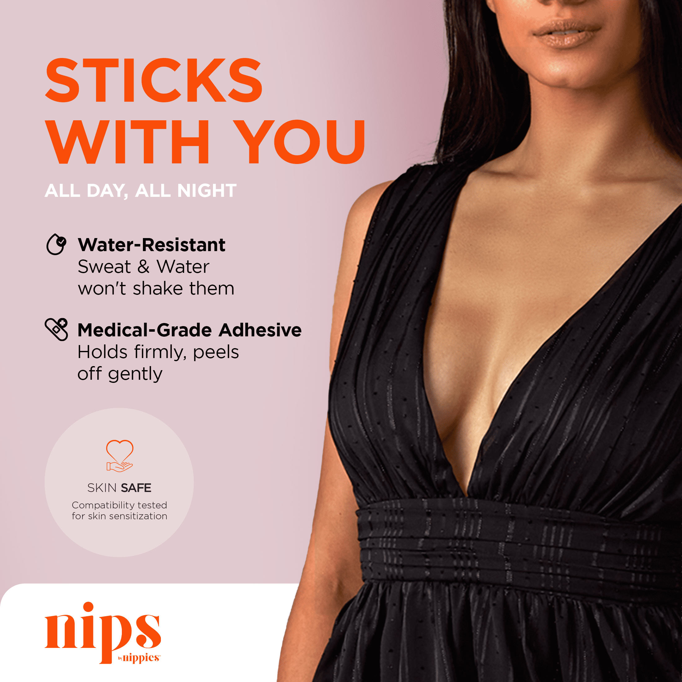 Nips by Nippies Women's Reusable Sticky Silicone Nipple Cover with Lift, Sizes A-C