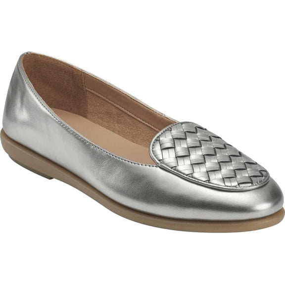 Women's Aerosoles Brielle Loafer Silver Faux Leather 11 W