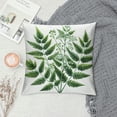 thumbnail image 2 of JEUXUS Modern Simple Decoration Green Leaves Short Plush Pillowcase High-Quality White, 2 of 5