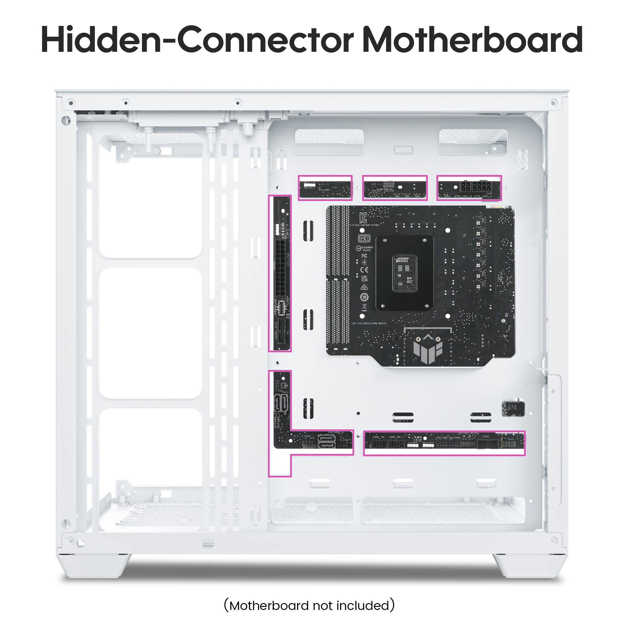 Vetroo AL900 ATX Computer PC Case 270° Full View Tempered Glass, Pre-Installed ARGB & PWM FDB Fan in Rear, Support up to 360mm Radiator and 10 Fans, Type-C Ready, Support for 40 Series GPUs - White
