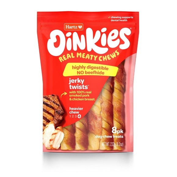 Hartz Oinkies Chicken Wrapped Pig Skin Twists™ Chew Dog Treats