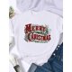 thumbnail image 1 of Camiseta con estampado de feliz navidad para mujer, ropa de vacaciones de los años 90, camisetas de año nuevo, camiseta gráfica, regalo de tendencia, 2025, 1 of 5