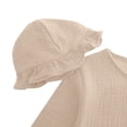 thumbnail image 6 of Coerni Girls Boys Linen Cotton Romper Button-Down Baby Girl Summer Clothes with Ruffled Bonnet Hat Unisex Photoshoot Outfits, 6 of 6