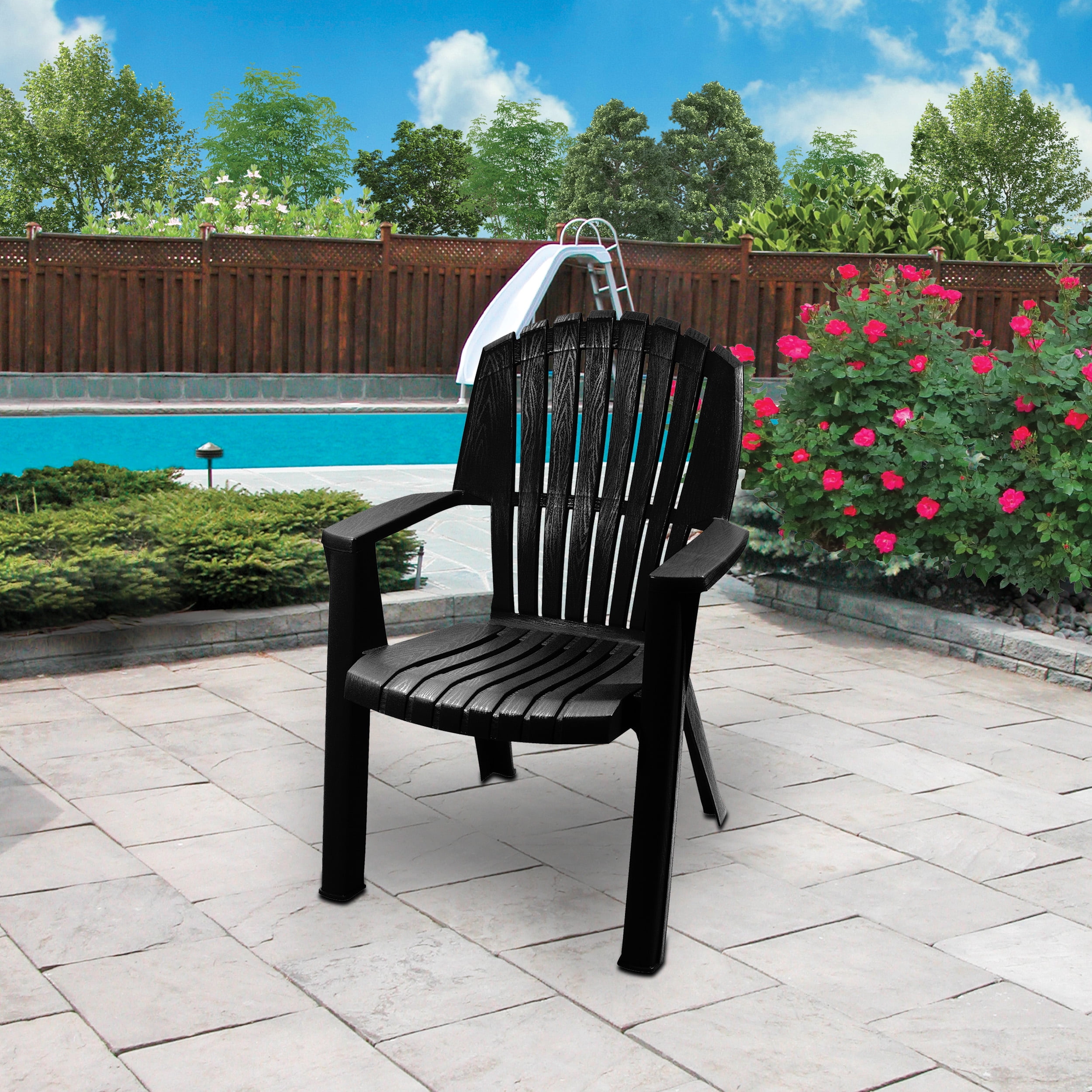 Gracious Living Outdoor Cape Cod Adirondack Chair Cool Black