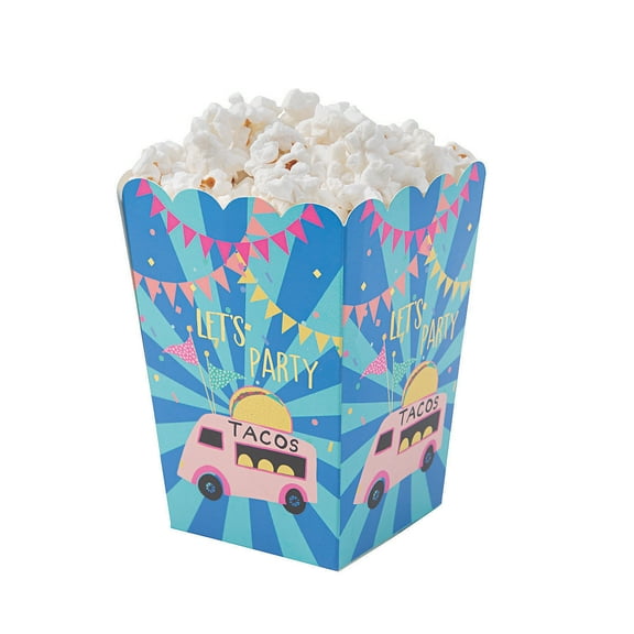Food Truck Party Popcorn Box - Party Supplies - 6 Pieces