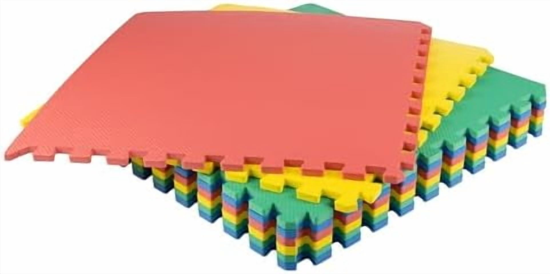 EVA Foam Mat Tiles 8-Pack - 32 SQ FT Interlocking Padding for Playroom or Gym Flooring - Workout Mat or Baby Playmat by  (Multicolor)