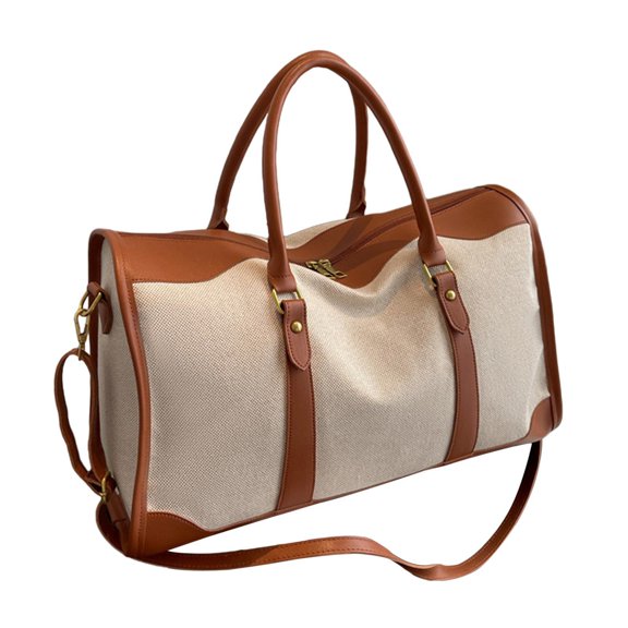 DimyFew Sports Gym Bag Canvas Portable Bag Waterproof Storage Bag Travel Duffle Bag Brown Small