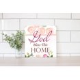 thumbnail image 2 of Bless This Home Soft Pink Floral 12 x 12 Wood Wall Sign Plaque, 2 of 4