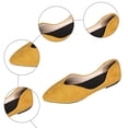 thumbnail image 6 of Women's Retro Suede Pointed Toe Ballets Flats Comfortable V Cut Loafers Lightweight Slip On Walking Dress Shoes Yellow Size 7, 6 of 7