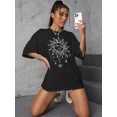 thumbnail image 4 of Sun & Moon Print Drop Shoulder Oversized Tee, 4 of 6