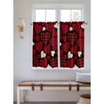 thumbnail image 2 of Valentine's Day Bathroom Window Curtain, Red Black Love Hearts Plaid Romantic Light Filtering Coffee Kitchen Curtains, Bedroom Living Room Curtains 2 Panel 84"x45", 2 of 6