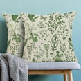 thumbnail image 2 of Summer Pillow Covers 16x16 Inch Set of 2,Olive Green Wild Flower Plant Throw Pillows Case,Seasonal Floral Outdoor Decorative Square Linen Farmhouse Decor Cushion Covers for Home Sofa Bed Couch, 2 of 5