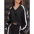 thumbnail image 5 of Women's Casual Long-Sleeved Pants Two-Piece Set Black L, 5 of 7