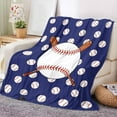 thumbnail image 2 of Yibo Soft Baseball Blanket Flannel Soft and Comfortable Anti-static Bed Sofa Blanket, 2 of 8