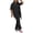 Black, variant on Women 2 Piece Outfits Short Sleeve Top and Flare Pants Lounge Sets Tracksuit
