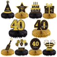 thumbnail image 1 of Gexolenu 10 Piezas Decoraciones De 40 Cumpleaños Centros De Mesa De Panal Dorado Y Negro Para 40 Fabulosas Fiestas De Cumpleaños, 1 of 3