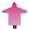 thumbnail image 2 of Oversized Wearable Blanket Hoodie,Pink Gradient Leopard Print Sherpa Blanket Hoodie with Super Pockets,Super Warm Fuzzy Pullover for Women & Men, 2 of 6