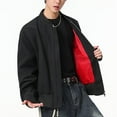 thumbnail image 5 of Mrmaere Men's Zip-Up Jacket Geometric Stylish Casual Outerwear for Daily & Streetwear Black L, 5 of 8