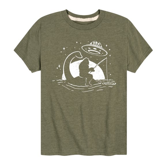 Instant Message - Sasquatch Nessy UFO - Toddler & Youth Short Sleeve Graphic T-Shirt