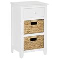 thumbnail image 1 of HOMCOM Side Table with Removable Woven Baskets and Drawer, End Table, 1 of 10