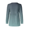 thumbnail image 3 of FNFHFY Womens Crewneck Sweatshirt Casual Gradient Sweatshirts Side Split Long Sleeve Pullover Shirt Tie Dry Tunic Tops, 3 of 5