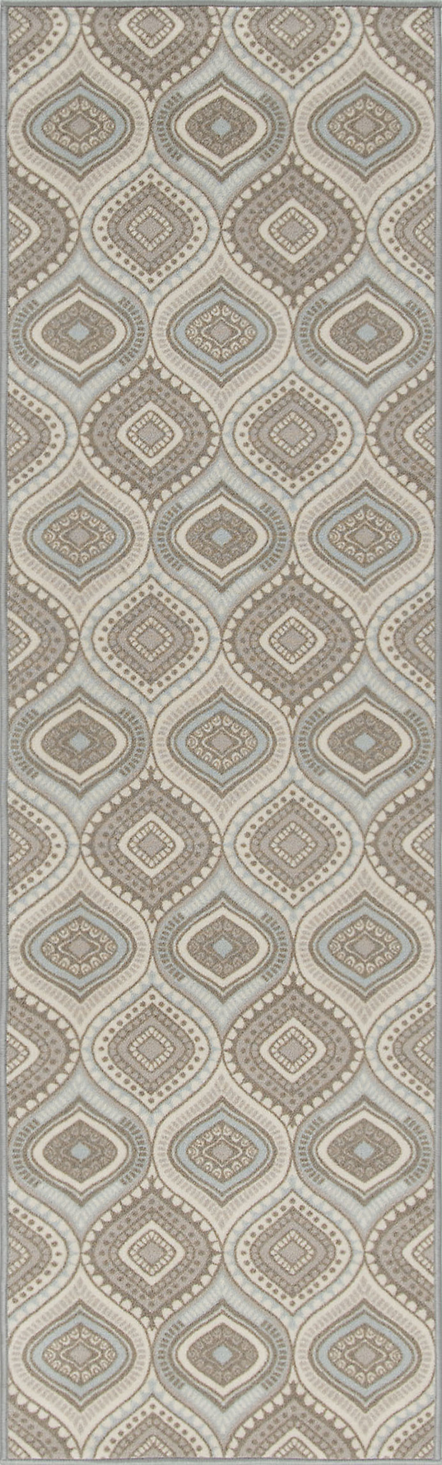 Contemporary 2x8 Area Rug (2'3'' x 7'6'') Geometric Taupe, Gray Indoor Runner Easy to Clean