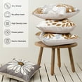 thumbnail image 3 of Brown Decorative Throw Pillow Covers 18x18 Set of 4, Brown and Grey Modern Daisy Floral Pillows Linen Pillow Covers for Couch Sofa Living Room, 3 of 6