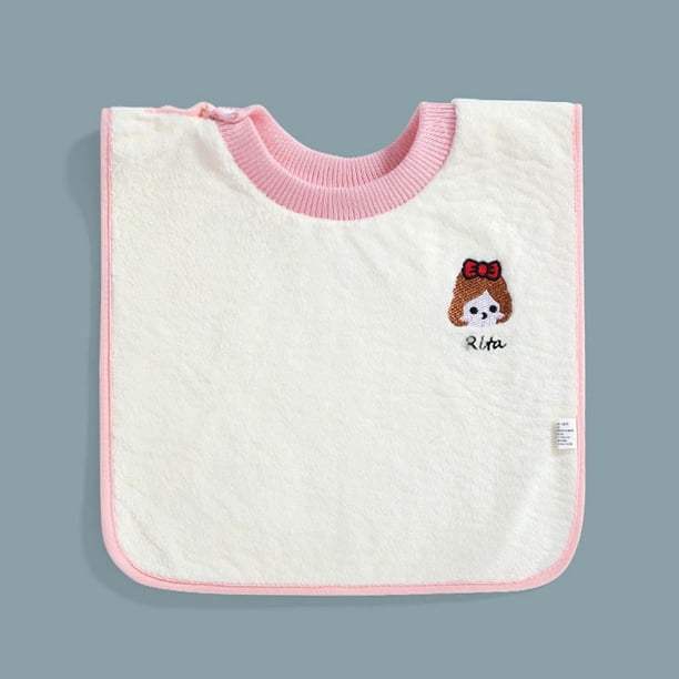 Fiudx Babero de Microfibra Suave para Bebé, Cierres Ajustables, Secado Rápido, Reutilizable, Apto para Alimentar, Cepillar y Evitar La Baba. Unisex, 1 Unidad, a Partir de 3 Meses.