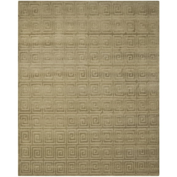 SAFAVIEH Tibetan Lloyd Geometric Wool Area Rug, Olive, 8' x 10'