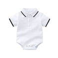 thumbnail image 3 of Summer Toddler Baby Boy Girl Clothes Set Casual Shorts Set Baby Solid Short Sleeve Romper Tops Shorts 2PCS, 3 of 8