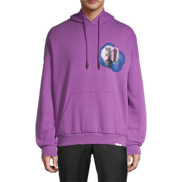 Sudadera con capucha y estampado gráfico de Elevenparis para hombre, orquídea XL